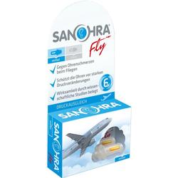 Eine Verpackung für Ohrstöpsel gegen Ohrenschmerzen beim Fliegen.