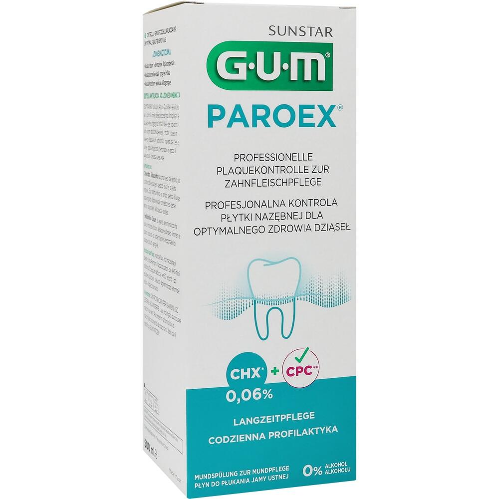 Eine Mundspülung von GUM für Zahnfleischpflege ohne Alkohol.